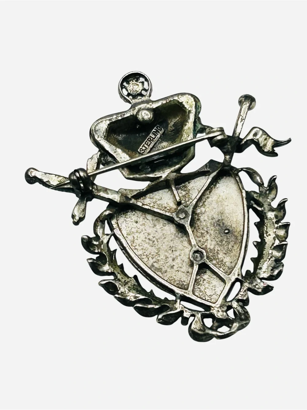Vintage 1930’s Sterling Enamel Heraldic Estonian Lion Rampant Brooch